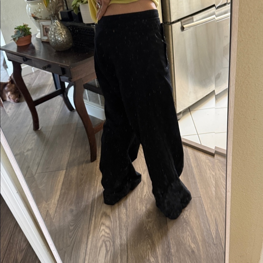 Unique wool front panel buttons Black Wide-Leg Pants sailor style - Picture 5 of 16